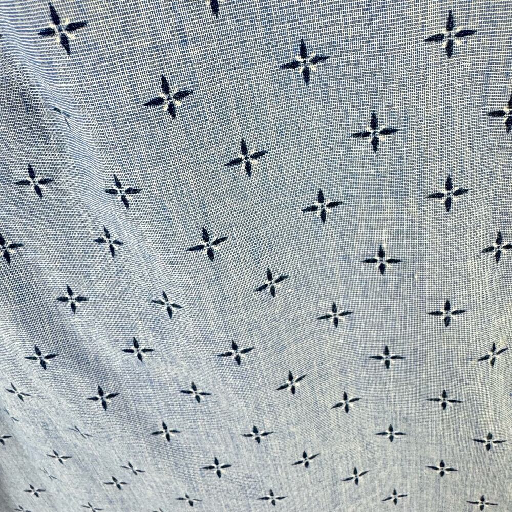 Le Tigre Blue Patterned Collared Long Sleeve Cott… - image 3